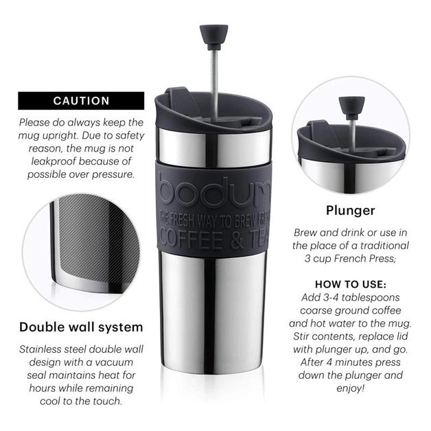 bodum coffee plunger travel mug