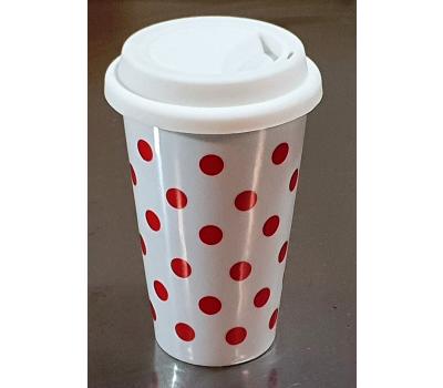 image of White & Red Dot go Mug