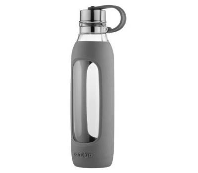 image of H2O Contigo Purity Glass Water Bottle - Smoke Grey