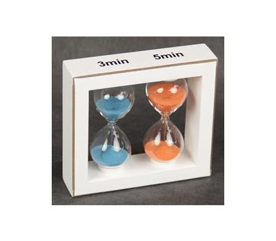 image of Glass Tea Timer Dual - Blue & Orange