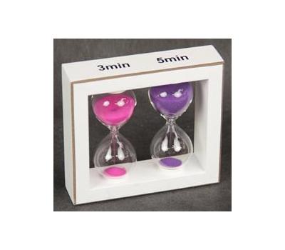 image of Glass Tea Timer Dual - Rose & Purple