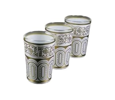 image of Moroccan Glass - White & Gold Sofi