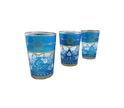 image of Moroccan Glass - Blue & Gold & Clear