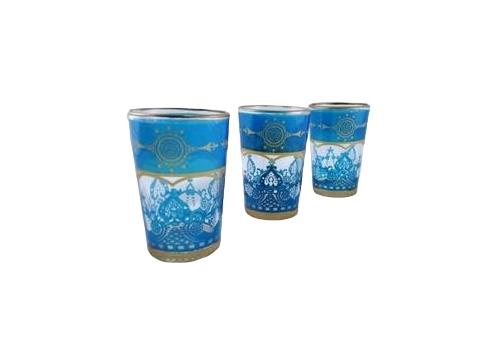 product image for Moroccan Glass - Blue & Gold & Clear
