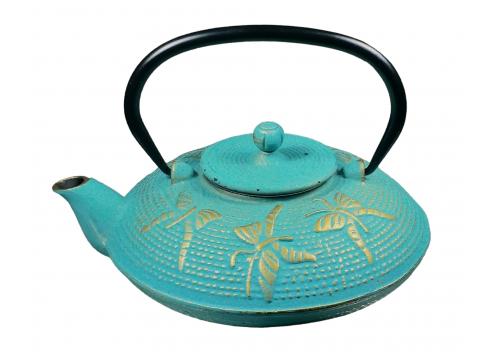 product image for Cast Iron Teapot - Butterfly Turquoise