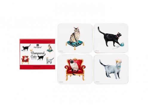 gallery image of Pampered Cat 4 Pk Coasters