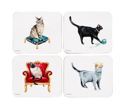 image of Pampered Cat 4 Pk Coasters