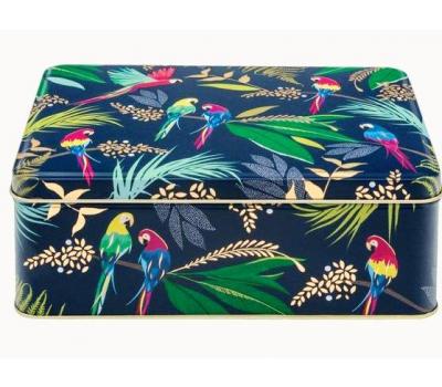 image of Bakery Tin -  Parrots Rectangle 