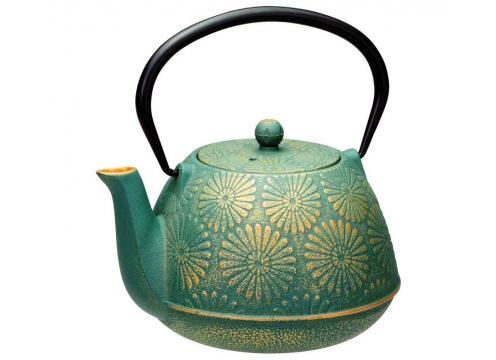product image for Cast Iron Teapot Daisy Green
