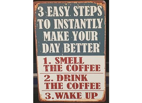 product image for Funny Coffee Sign - Three Easy Steps 