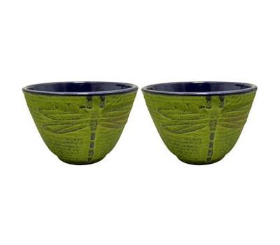 image of Cast Iron Cups Wisdom Green Set of 2