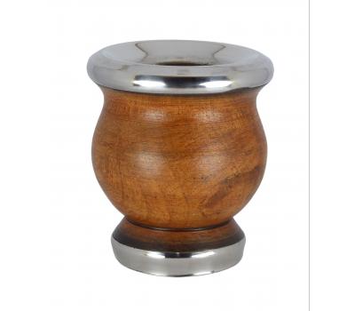 image of Mate Gourd Calabas - Wooden with Silver 