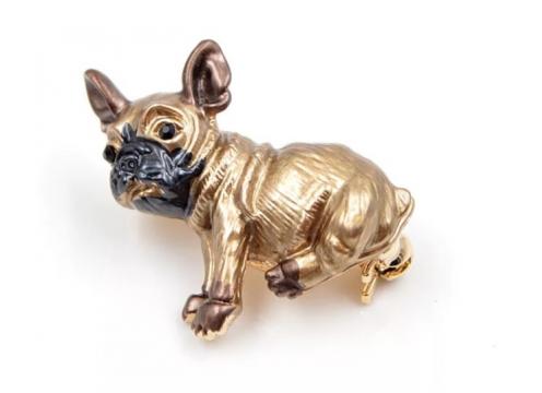 gallery image of Tea Ball Infuser - Golden Pug Brooch