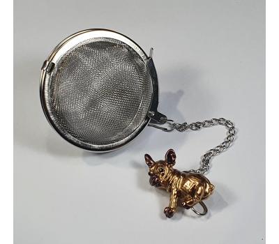 image of Tea Ball Infuser - Golden Pug Brooch
