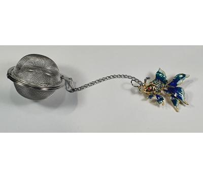 image of Tea Ball Infuser - Gold fish Blue