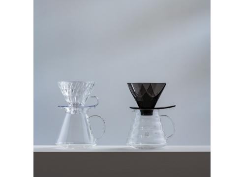 gallery image of Hario V60 One Pour Dripper MUGEN, Clear Black