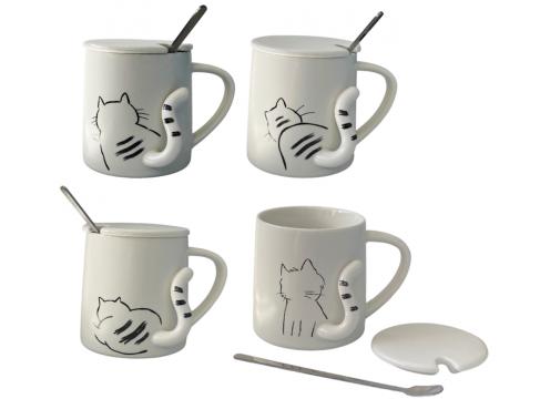 product image for Cat with tail mugs & spoon