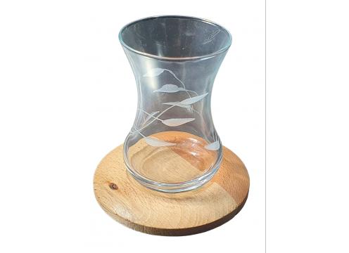 gallery image of Vadi - Turkish Tea Glass & wooden Saucer