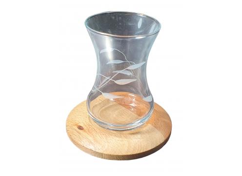 product image for Vadi - Turkish Tea Glass & wooden Saucer
