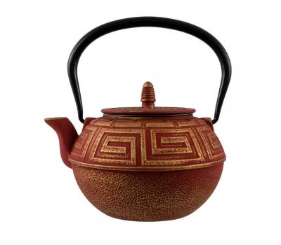 image of Cast Iron Teapot - Miyoki Terracotta & Gold