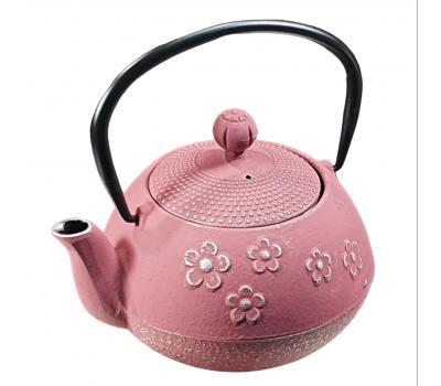 image of Cast Iron Teapot - Pink Daisy