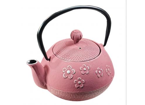 product image for Cast Iron Teapot - Pink Daisy
