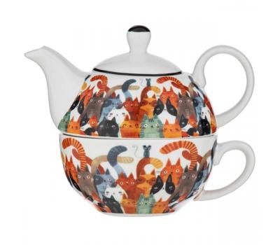 image of Ashdene Quirky Cats PhotoBomb Teapot for one
