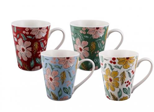product image for Bundanoon  Artistic Blooms Conical Mug Set of 4