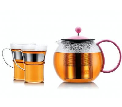 image of Bodum Assam Teapress Set - Pink