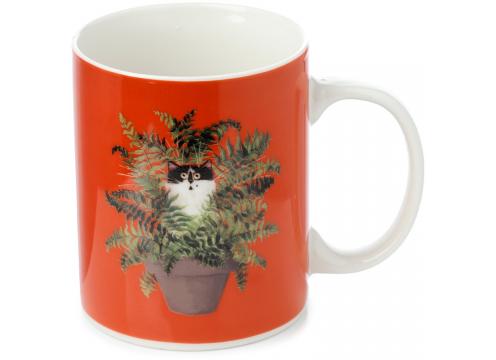 gallery image of Kim Haskins Cat in plant pot mug - Orange