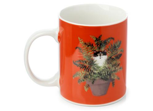 product image for Kim Haskins Cat in plant pot mug - Orange