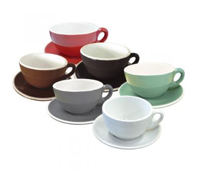 image of Latte 280ml Cups and Saucers - Roma
