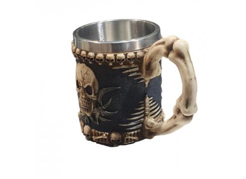 gallery image of ​Armoured Skull Mug Creepy - Bone Handle