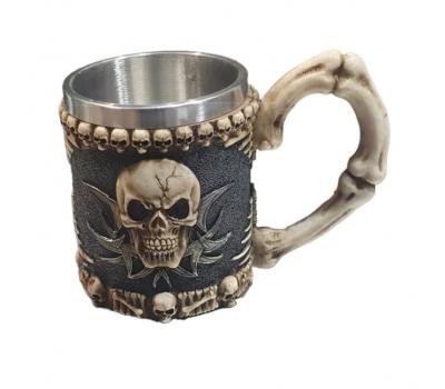 image of ​Armoured Skull Mug Creepy - Bone Handle