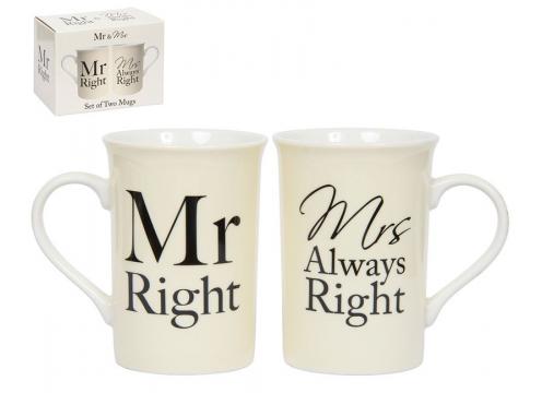 product image for Mr Right & Mrs Always Righ Mug Set 