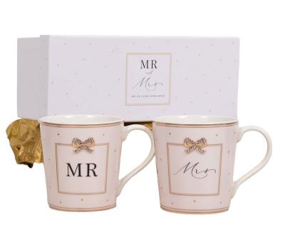 image of Jewelled Mr & Mrs Mug Set