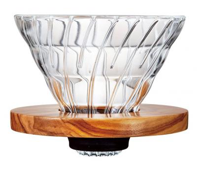 image of Hario V60 Glass Dripper - 02 - Olive Wood