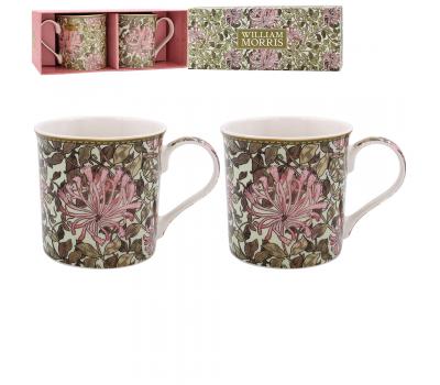 image of William Morris Honeysuckle China Mugs (Set of 2
